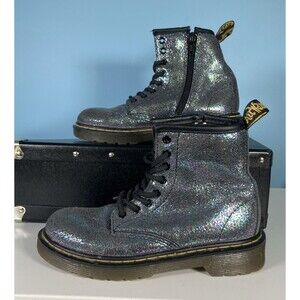 Doc Martens Delaney Gray Gunmetal Coated Glitter (Girl's Size 13) Dr. AW004